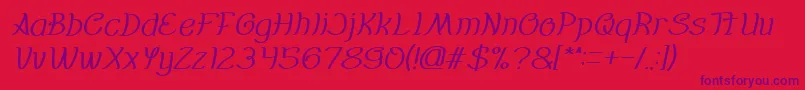 Everybody italic Font – Purple Fonts on Red Background