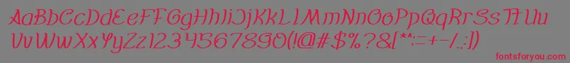 Everybody italic-fontti – punaiset fontit harmaalla taustalla