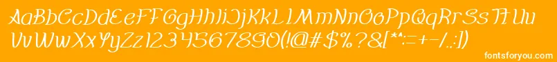 Everybody italic Font – White Fonts on Orange Background