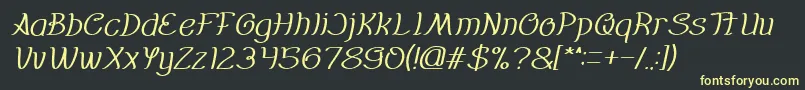 Everybody italic Font – Yellow Fonts on Black Background