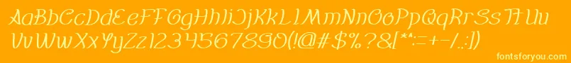 Everybody italic Font – Yellow Fonts on Orange Background