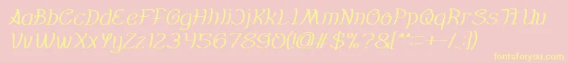 Everybody italic-fontti – keltaiset fontit vaaleanpunaisella taustalla
