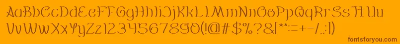 Everybody Light Font – Brown Fonts on Orange Background