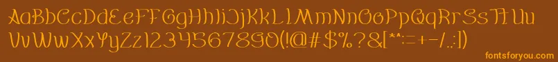 Everybody Light Font – Orange Fonts on Brown Background