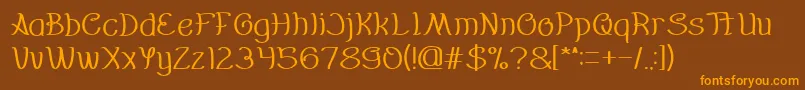 Everybody Font – Orange Fonts on Brown Background