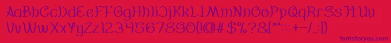 Everybody Font – Purple Fonts on Red Background