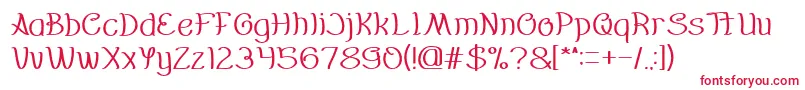 フォントEverybody – 白い背景に赤い文字