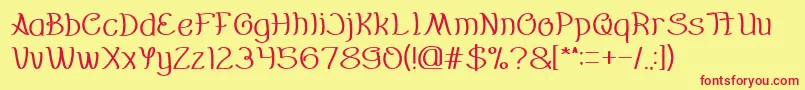 Everybody Font – Red Fonts on Yellow Background