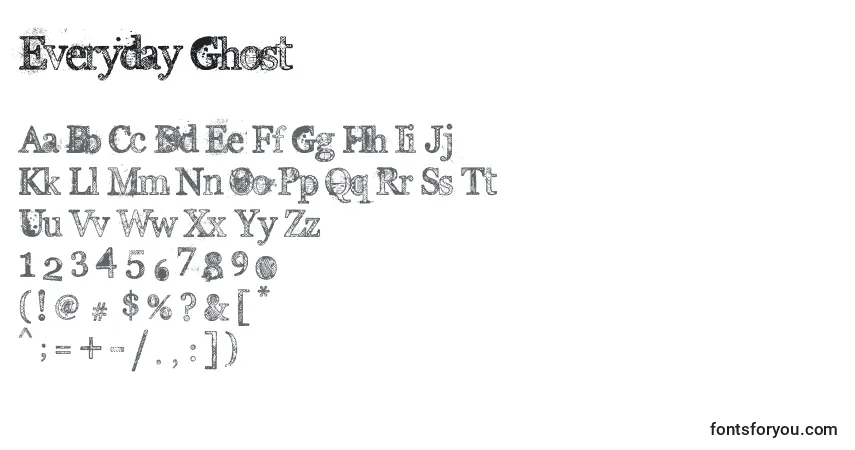 A fonte Everyday Ghost – alfabeto, números, caracteres especiais