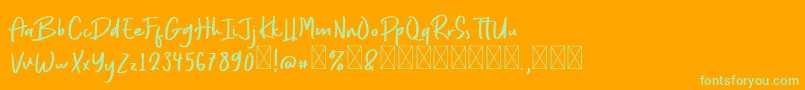 EveryStyleFree-Schriftart – Grüne Schriften auf orangefarbenem Hintergrund