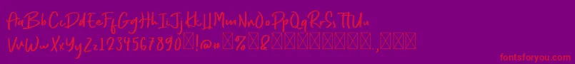 EveryStyleFree-Schriftart – Rote Schriften auf violettem Hintergrund