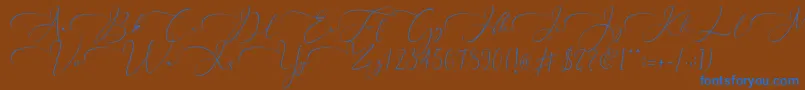Lisätietoja Everything Calligraphy -fontista Everything Calligraphy -fontti – siniset fontit ruskealla taustalla