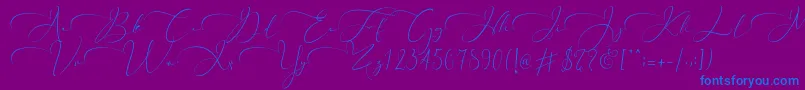 fuente Everything Calligraphy   – Fuentes Azules Sobre Fondo Morado