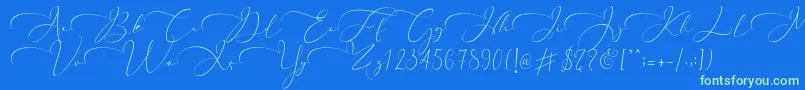 Everything Calligraphy   Font – Green Fonts on Blue Background