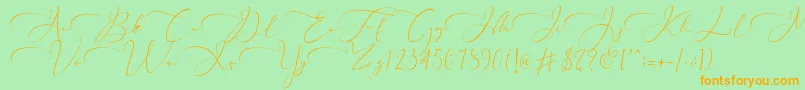 Everything Calligraphy   Font – Orange Fonts on Green Background