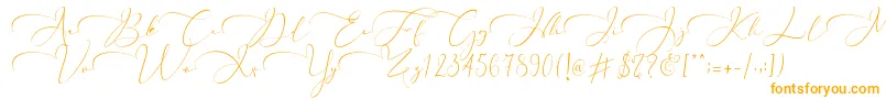 Everything Calligraphy  -fontti – oranssit fontit valkoisella taustalla