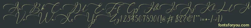 Everything Calligraphy   Font – Yellow Fonts on Black Background