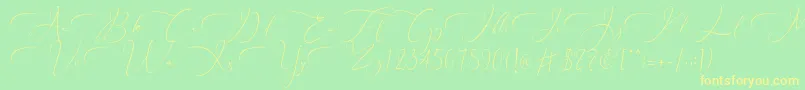 Everything Calligraphy   Font – Yellow Fonts on Green Background