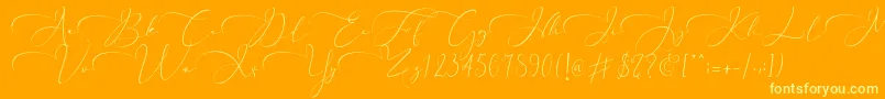 Everything Calligraphy   Font – Yellow Fonts on Orange Background