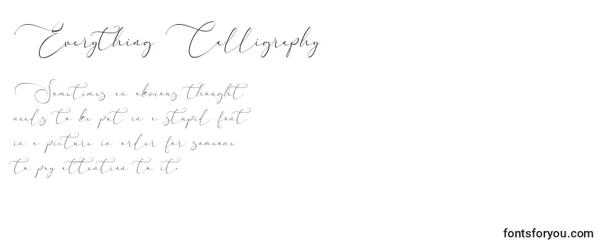 Everything Calligraphy   -fontin tarkastelu