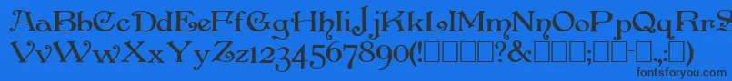 Шрифт Penhursb – чёрные шрифты на синем фоне