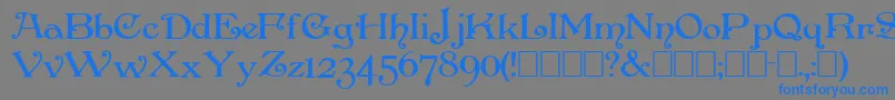 フォントPenhursb – 灰色の背景に青い文字