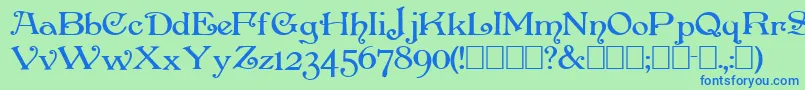 Penhursb Font – Blue Fonts on Green Background