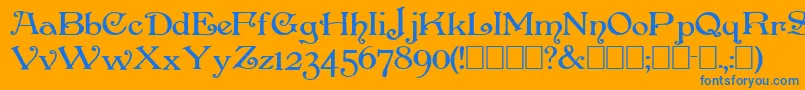 Penhursb Font – Blue Fonts on Orange Background