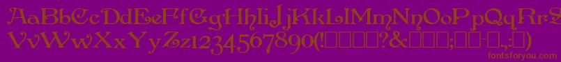 Penhursb-Schriftart – Braune Schriften auf violettem Hintergrund