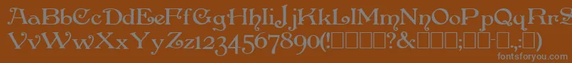 フォントPenhursb – 茶色の背景に灰色の文字