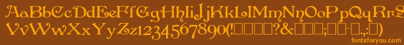 Penhursb Font – Orange Fonts on Brown Background