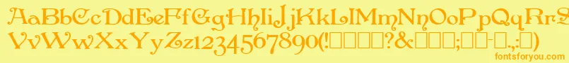 Penhursb Font – Orange Fonts on Yellow Background