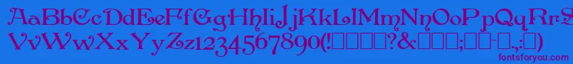 Penhursb Font – Purple Fonts on Blue Background