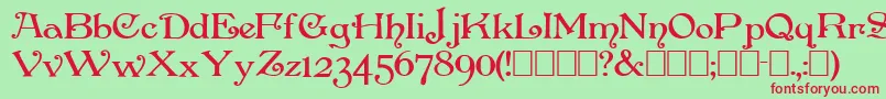 Penhursb Font – Red Fonts on Green Background