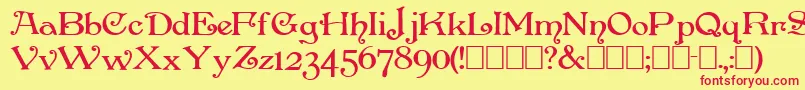 Penhursb Font – Red Fonts on Yellow Background