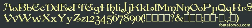 フォントPenhursb – 黒い背景に黄色の文字