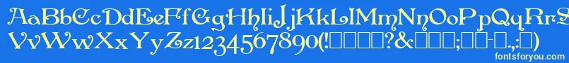 Penhursb Font – Yellow Fonts on Blue Background