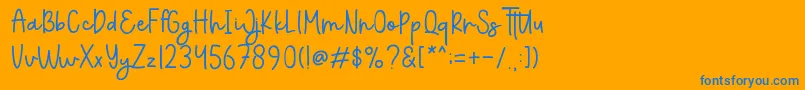 Everything Font – Blue Fonts on Orange Background