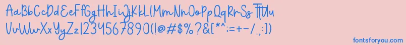 Everything Font – Blue Fonts on Pink Background