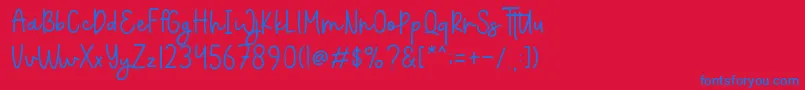 Everything Font – Blue Fonts on Red Background