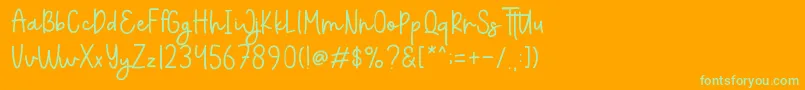 Everything Font – Green Fonts on Orange Background