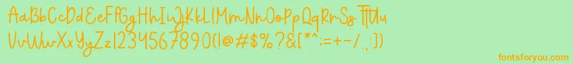 Everything Font – Orange Fonts on Green Background