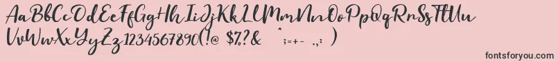 フォントEvident – ピンクの背景に黒い文字