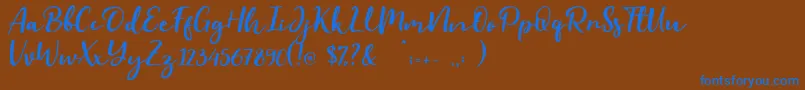 Evident Font – Blue Fonts on Brown Background