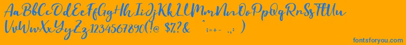 Evident Font – Blue Fonts on Orange Background