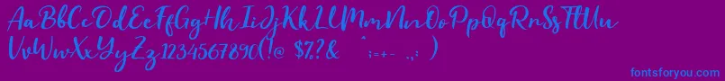 Evident Font – Blue Fonts on Purple Background
