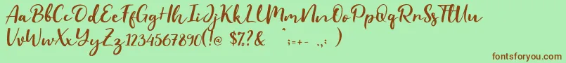 Evident Font – Brown Fonts on Green Background