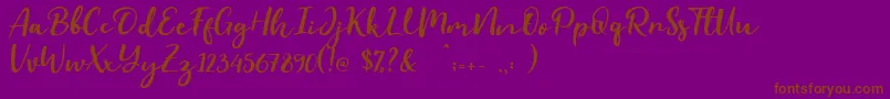 Evident-fontti – ruskeat fontit violetilla taustalla