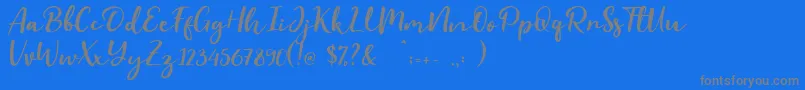 フォントEvident – 青い背景に灰色の文字