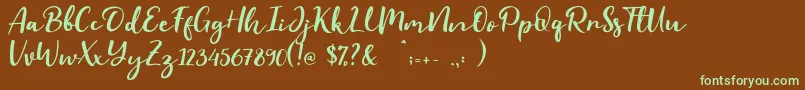 Шрифт Evident – зелёные шрифты на коричневом фоне